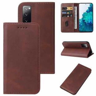 For Samsung Galaxy S20 FE 5G / S20 FE / S20 Lite /  S20 FE 2022 Magnetic Closure Leather Phone Case(Brown)