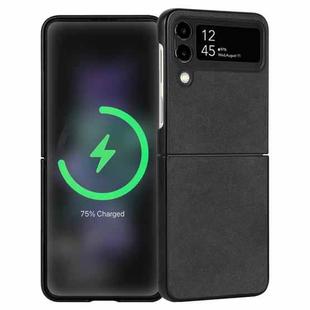 For Samsung Galaxy Z Flip3 5G Lambskin Texture Leather Folded Phone Case(Black)