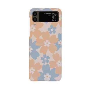 For Samsung Galaxy Z Flip4 Flowers Pattern Folded Phone Case(Yellow Clover)