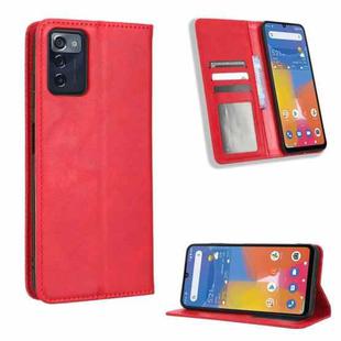 For Consumer Cellular ZMax 5G Magnetic Buckle Retro Texture Leather Phone Case(Red)