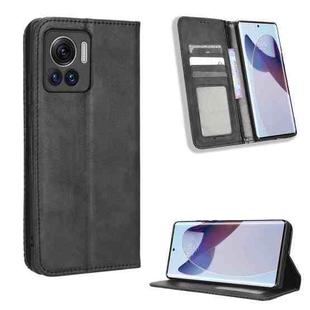 For Motorola Moto X30 Pro 5G / Edge 30 Ultra Magnetic Buckle Retro Texture Leather Phone Case(Black)