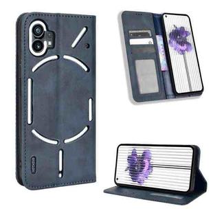 For Nothing Phone 1 Magnetic Buckle Retro Texture Leather Phone Case(Blue)