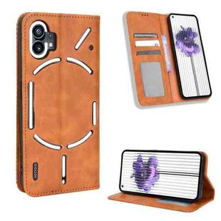 For Nothing Phone 1 Magnetic Buckle Retro Texture Leather Phone Case(Brown)