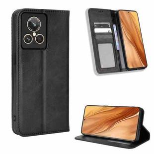 For Realme GT2 Explorer Master Magnetic Buckle Retro Texture Leather Phone Case(Black)