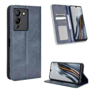 For Infinix Note 12 G96 Magnetic Buckle Retro Texture Leather Phone Case(Blue)