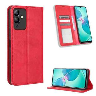 For Infinix Note 12i Magnetic Buckle Retro Texture Leather Phone Case(Red)