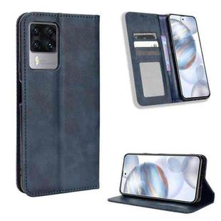 For Cubot X50 Magnetic Buckle Retro Texture Leather Phone Case(Blue)