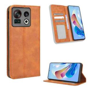 For ZTE Nubia Z40S Pro Magnetic Buckle Retro Texture Leather Phone Case(Brown)