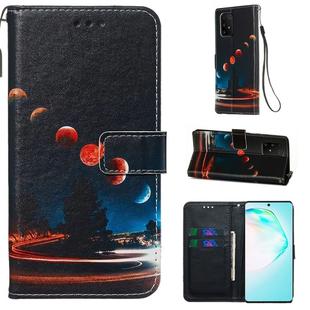 For Galaxy M80s Colored Drawing Pattern Plain Weave Horizontal Flip Leather Case with Holder & Card Slot & Wallet&Lanyard(Wandering Earth)