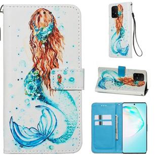 For Galaxy S10 Lite Colored Drawing Pattern Plain Weave Horizontal Flip Leather Case with Holder & Card Slot & Wallet&Lanyard(Mermaid)