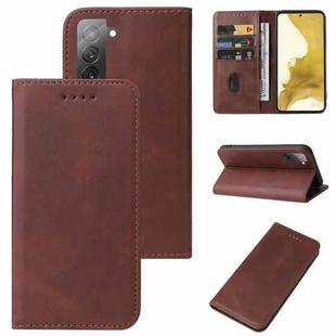For Samsung Galaxy S22+ 5G Magnetic Closure Leather Phone Case(Brown)