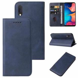 For Samsung Galaxy A20e Magnetic Closure Leather Phone Case(Blue)