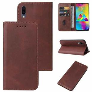 For Samsung Galaxy M20 Magnetic Closure Leather Phone Case(Brown)