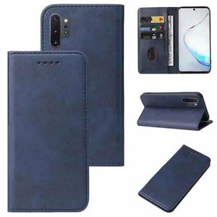 For Samsung Galaxy Note10+ Magnetic Closure Leather Phone Case(Blue)