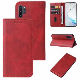 For Samsung Galaxy Note10+ Magnetic Closure Leather Phone Case(Red)