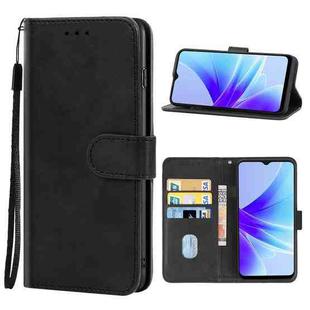 For OPPO A57s Leather Phone Case(Black)