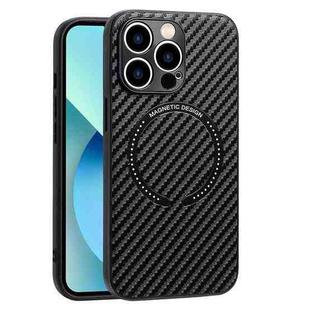 For iPhone 11 Pro MagSafe Magnetic Carbon Fiber Texture Phone Case (Black)