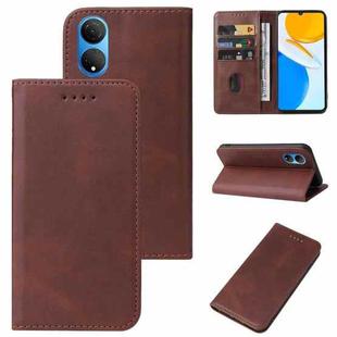 For Honor X7 Magnetic Closure Leather Phone Case(Brown)