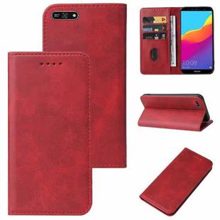 For Honor 7A Pro Magnetic Closure Leather Phone Case(Red)