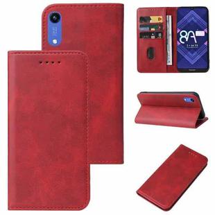 For Honor 8A Pro Magnetic Closure Leather Phone Case(Red)