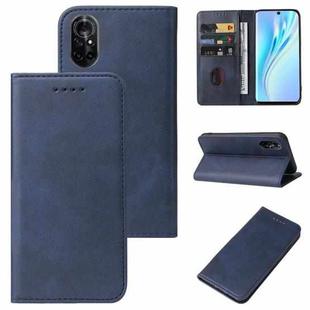 For Honor V40 Lite Magnetic Closure Leather Phone Case(Blue)