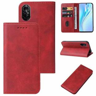 For Honor V40 Lite Magnetic Closure Leather Phone Case(Red)