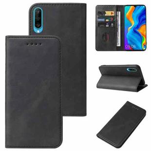 For Huawei Nova 4e Magnetic Closure Leather Phone Case(Black)