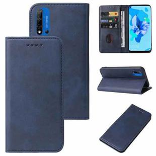 For Huawei Nova 5i Magnetic Closure Leather Phone Case(Blue)