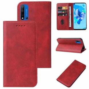 For Huawei Nova 5i Magnetic Closure Leather Phone Case(Red)
