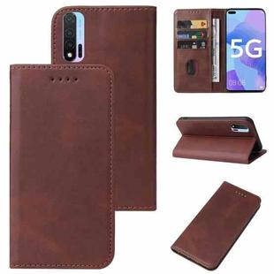 For Huawei Nova 6 5G Magnetic Closure Leather Phone Case(Brown)