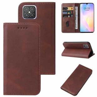 For Huawei Nova 8 SE Magnetic Closure Leather Phone Case(Brown)