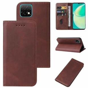 For Huawei Nova Y60 Magnetic Closure Leather Phone Case(Brown)