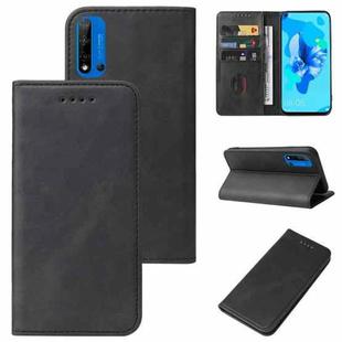 For Huawei P20 Lite 2019 Magnetic Closure Leather Phone Case(Black)
