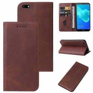 For Huawei Y5 Lite 2018 Magnetic Closure Leather Phone Case(Brown)