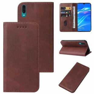 For Huawei Y7 Prime 2019 Magnetic Closure Leather Phone Case(Brown)