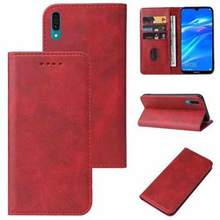 For Huawei Enjoy 9 Magnetic Closure Leather Phone Case(Red)