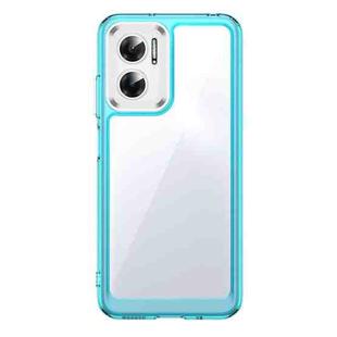For Xiaomi Redmi 11 Prime Accurate Hole Colorful Series Acrylic + TPU Phone Case(Transparent Blue)