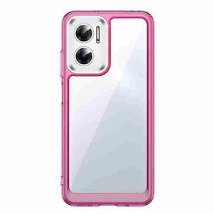 For Xiaomi Redmi 11 Prime Accurate Hole Colorful Series Acrylic + TPU Phone Case(Transparent Pink)