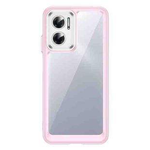 For Xiaomi Redmi 11 Prime Accurate Hole Colorful Series Acrylic + TPU Phone Case(Pink)
