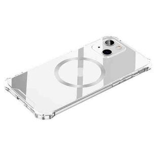 For iPhone 12 CD Ring Magnetic Four Corner Airbags Phone Case(Silver)