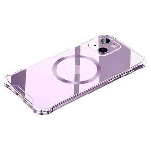 For iPhone 12 CD Ring Magnetic Four Corner Airbags Phone Case(Purple)