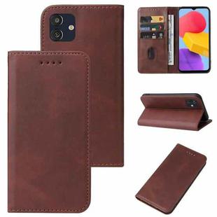 For Samsung Galaxy M13 5G Magnetic Closure Leather Phone Case(Brown)