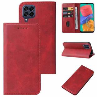 For Samsung Galaxy M33 5G Magnetic Closure Leather Phone Case(Red)