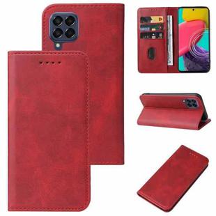 For Samsung Galaxy M53 5G Magnetic Closure Leather Phone Case(Red)