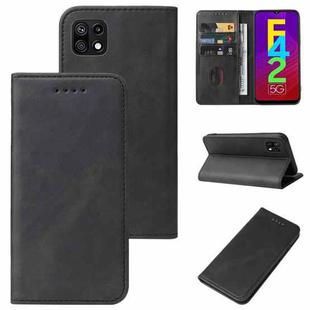 For Samsung Galaxy F42 5G Magnetic Closure Leather Phone Case(Black)
