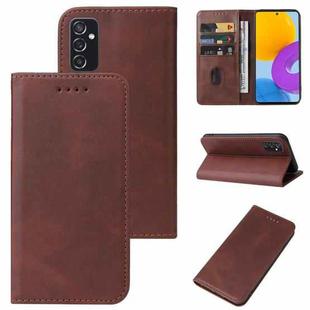 For Samsung Galaxy M52 5G Magnetic Closure Leather Phone Case(Brown)