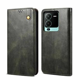 For vivo V25 Pro Oil Wax Crazy Horse Texture Flip Leather Phone Case(Green)