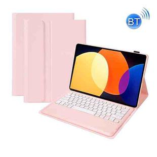 A0N4 Detachable Sheep Pattern TPU Bluetooth Keyboard Tablet Leather Case For Xiaomi Pad 5 Pro 12.4(Pink)