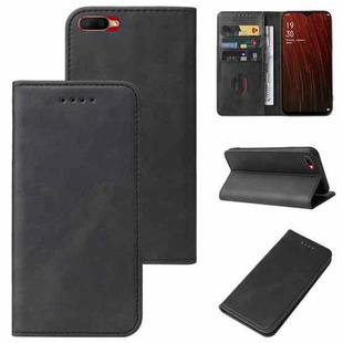For OPPO A5s Magnetic Closure Leather Phone Case(Black)
