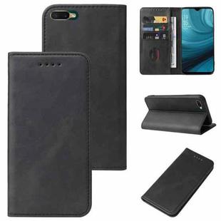 For OPPO A7n Magnetic Closure Leather Phone Case(Black)